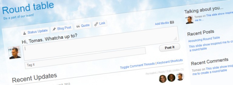 RoundTable: elegant P2 child theme for your company’s internal blog